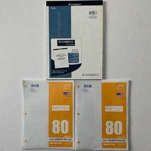 Graph Paper 160 Sheets New Sealed AND Writing Notebook w/ 79 Sheets School Math